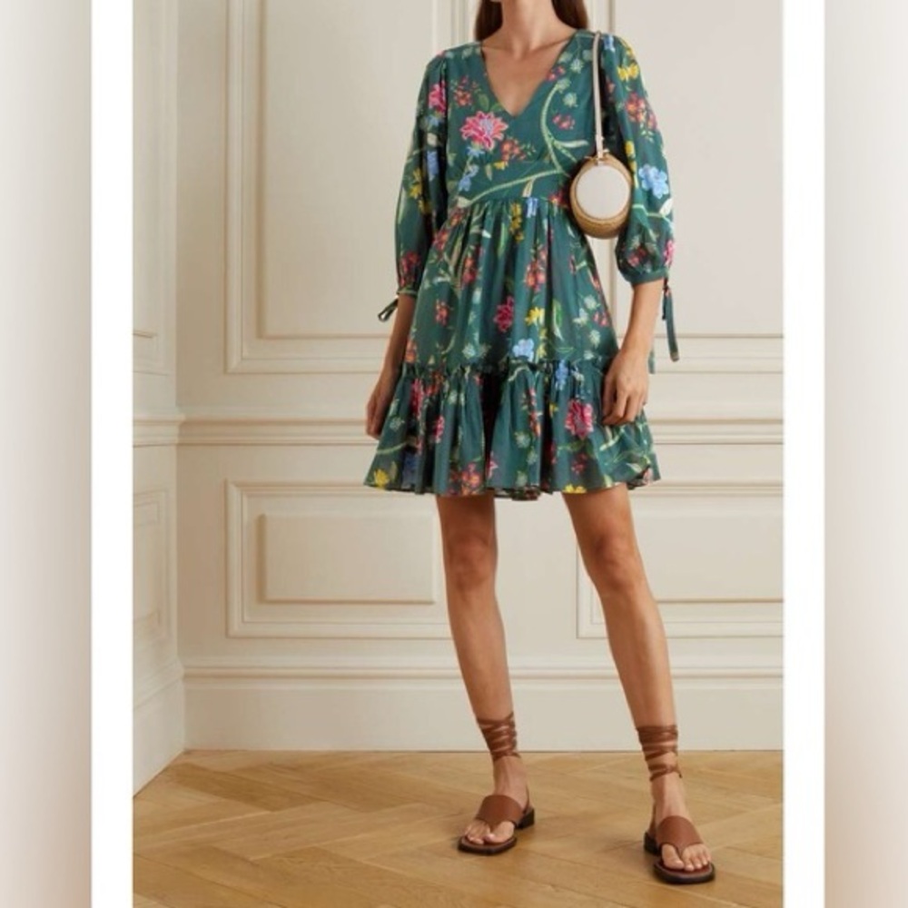 Cara Cara Millbrook Long Sleeve Dress in Ophelia Floral Emerald